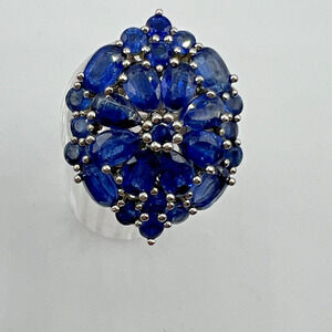 JTV Designer BBJ Sterling Silver & Blue Kyanite Ring - Size 7